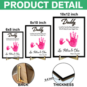 Custom Hand Down 2-Layered Wooden Plaque With Stand Gift For Father LM32 893507