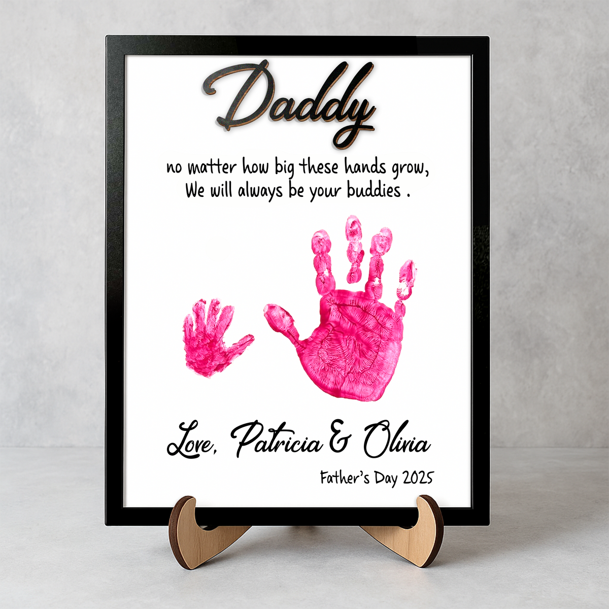 Custom Hand Down 2-Layered Wooden Plaque With Stand Gift For Father LM32 893507