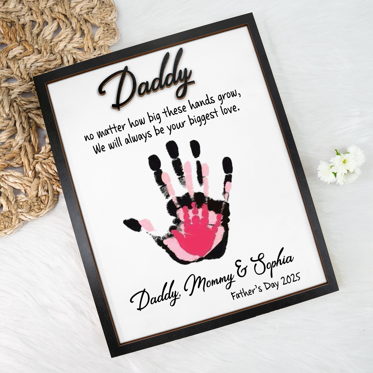 Custom Hand Down 2-Layered Wooden Plaque With Stand Gift For Father LM32 893507