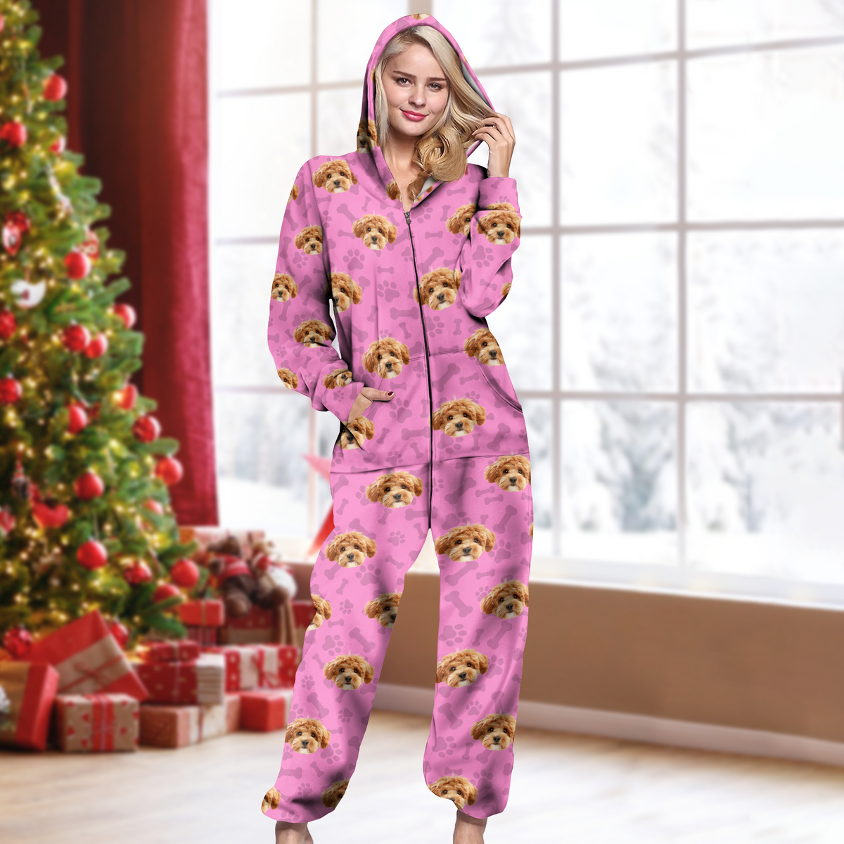 Custom Photo Dog Cat With Paw Onesie Pajamas HO82 894322