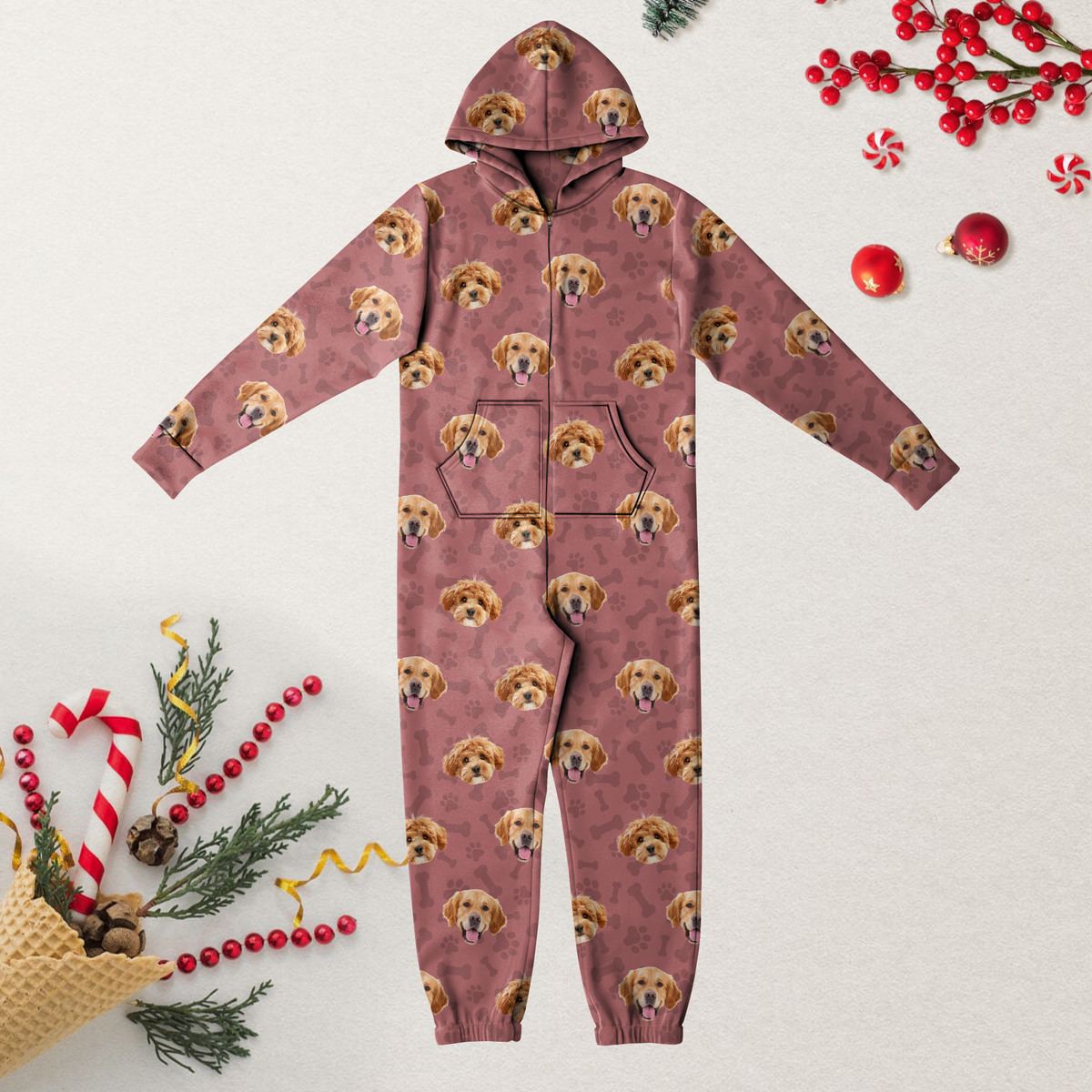 Custom Photo Dog Cat With Paw Onesie Pajamas HO82 894322