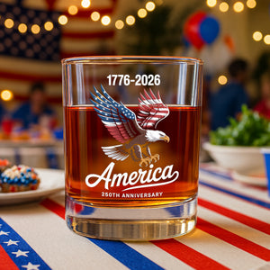 Celebrate 250 Years of America USA Anniversary 1776-2026 Whiskey Glass HO82 894486