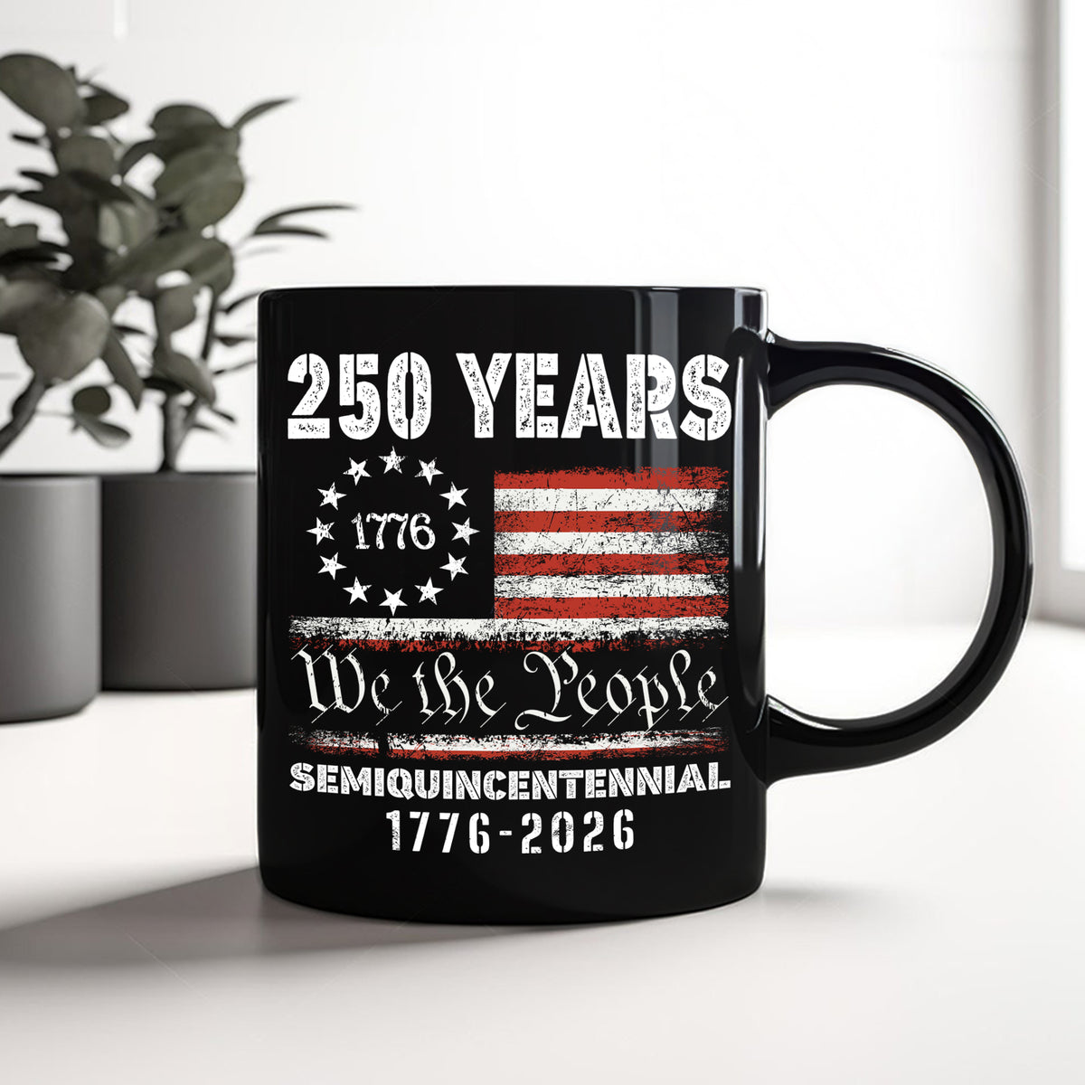 Celebrate Our America 250th Anniversary United States Semiquincentennial Black Mug HA75 897406