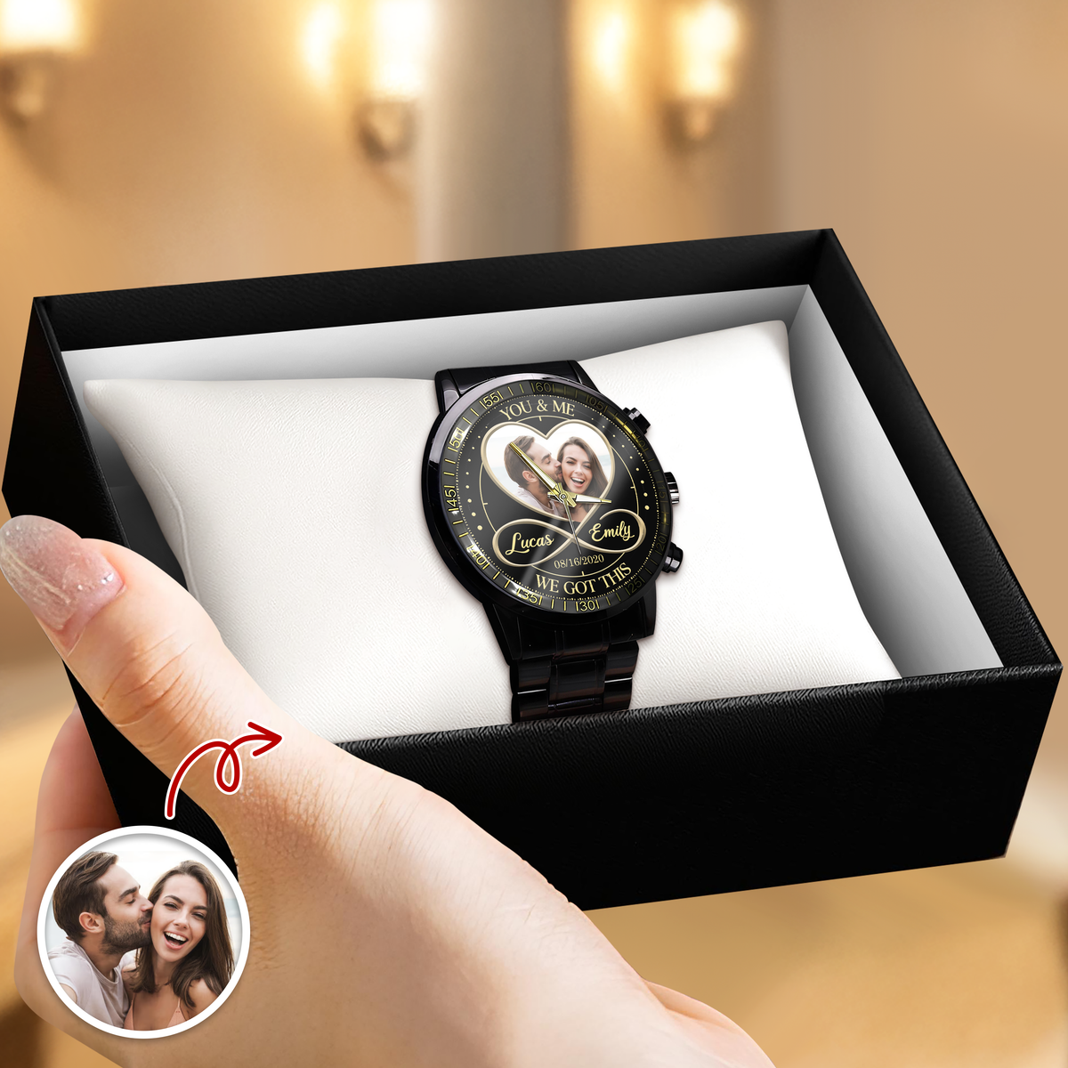 Custom Photo You & Me We Got This - Couple Personalized Men's Wrist Watch HA75 892762