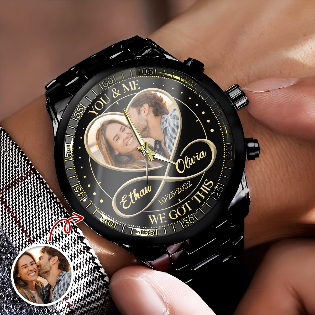 Custom Photo You & Me We Got This - Couple Personalized Men's Wrist Watch HA75 892762