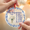 Personalized Name Letter God Says I Am Flower Toile De Jouy Style Glass Ornament LM32 895363