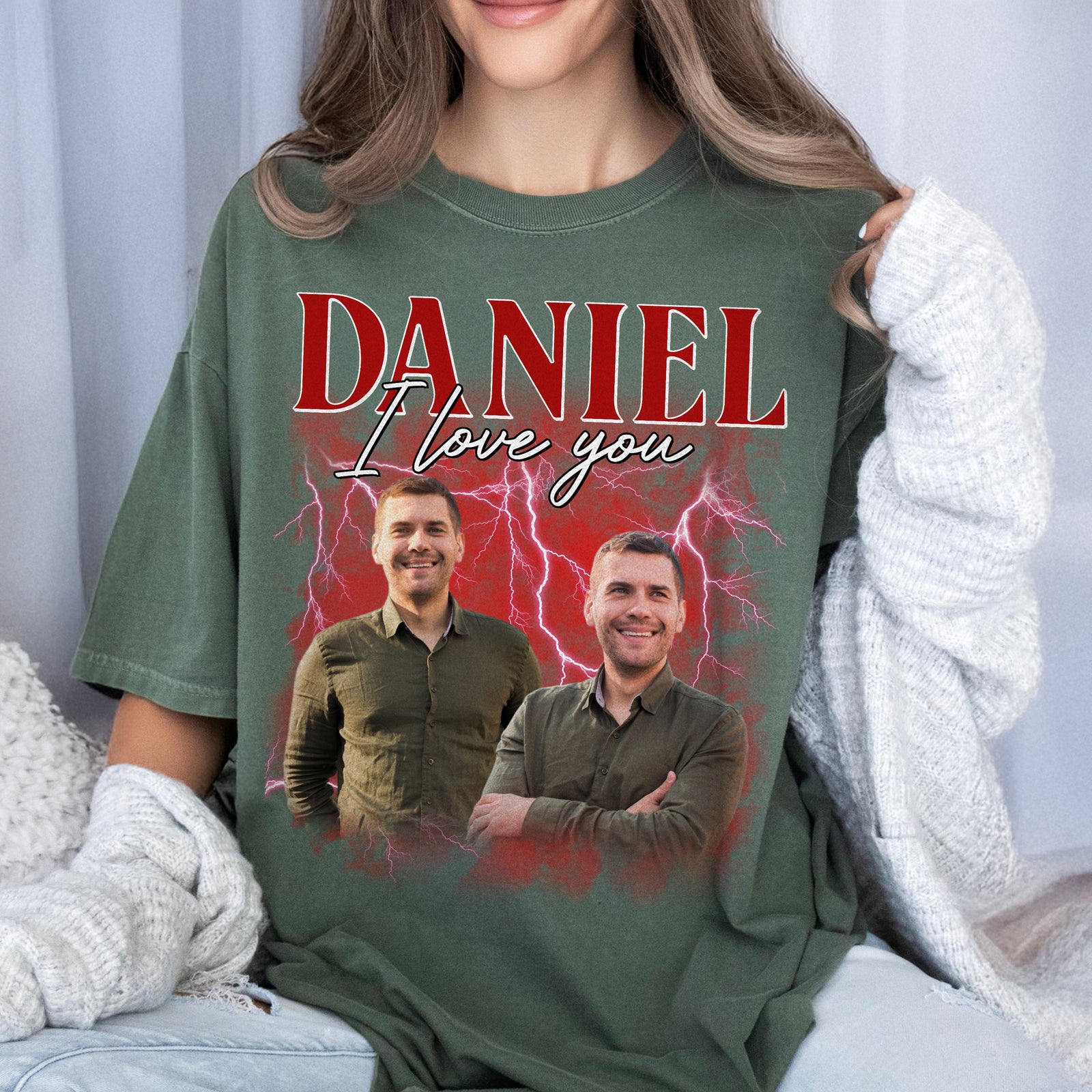 Custom Girlfriend Boyfriend Photo Vintage Bootleg Couple Comfort Shirt HO82 894904