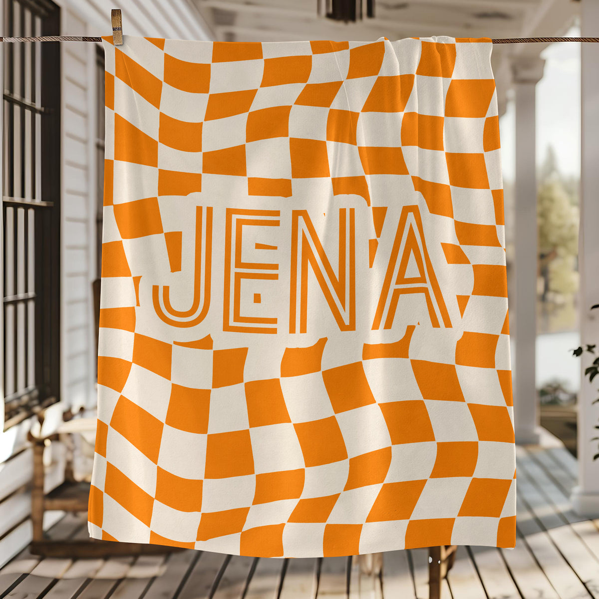 Custom Name Personalized Checker Design Blanket For Family TH10 894983