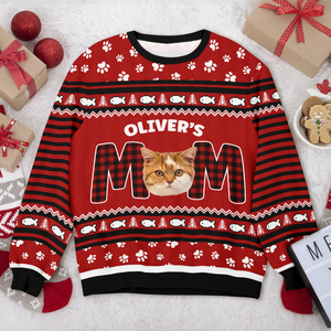 Custom Photo Cat Mom Cat Dad Ugly Sweater Christmas Gift HA75 897610