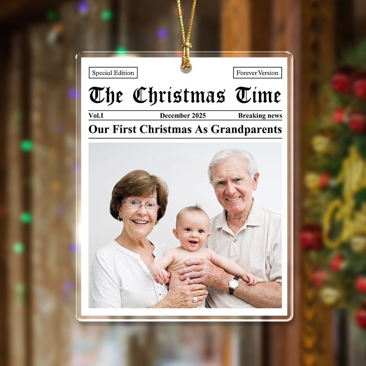 Custom Photo Our First Christmas As Personalized Acrylic Ornament Gift For 1st Baby, New Parents, New Grandparents CH07 899504