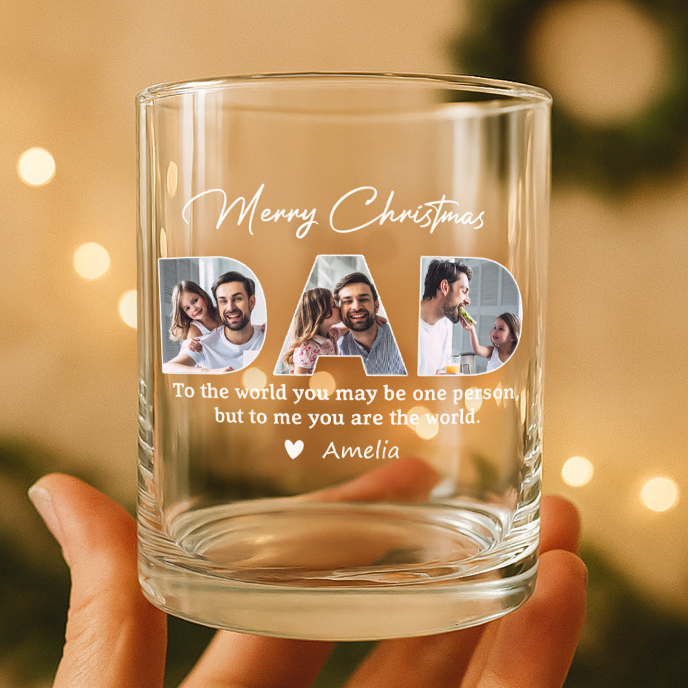 Custom Photo Merry Christmas Family Whiskey Glass TH10 896535