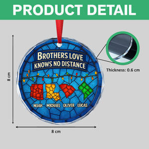 Personalized Gift Family Love Knows No Distance Glass Ornament LM32 895627