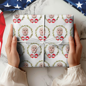 Custom Human Photo Christmas Wrapping Paper CH07 895696