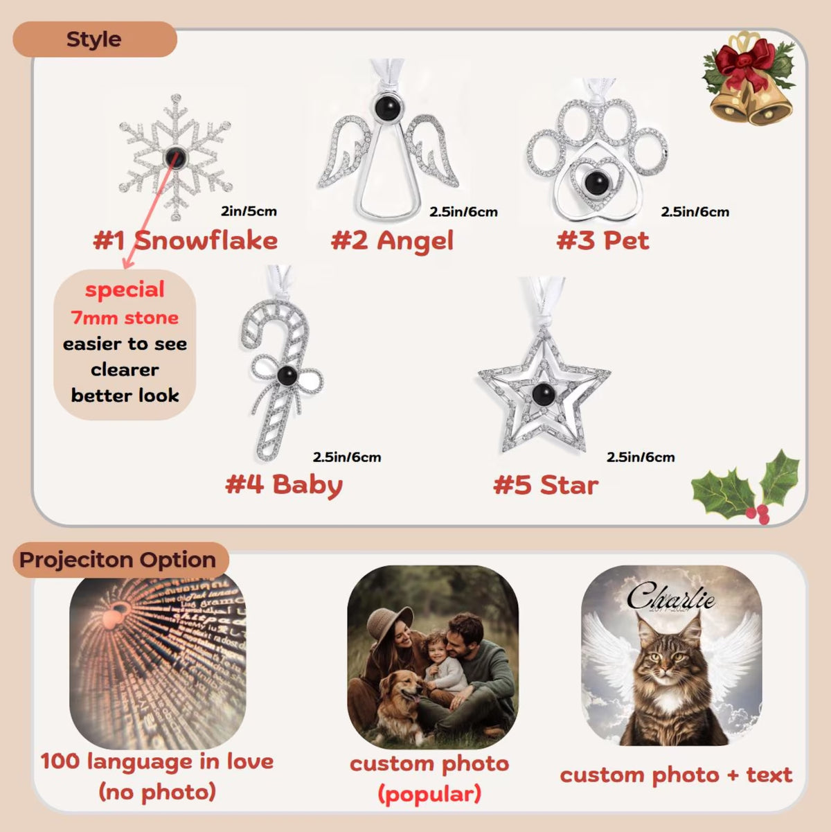 Custom Photo Keep Memory Projection Ornament TH10 896309