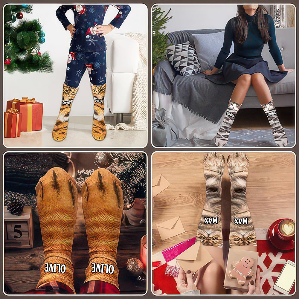 Funny Crazy Novelty Animal Paw Socks Personalized Gift For Christmas HO82 900472