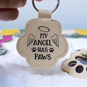 Personalized Sympathy Gift Pet Fur Hair Keepsake Leather Paw Keychain LM32 897371