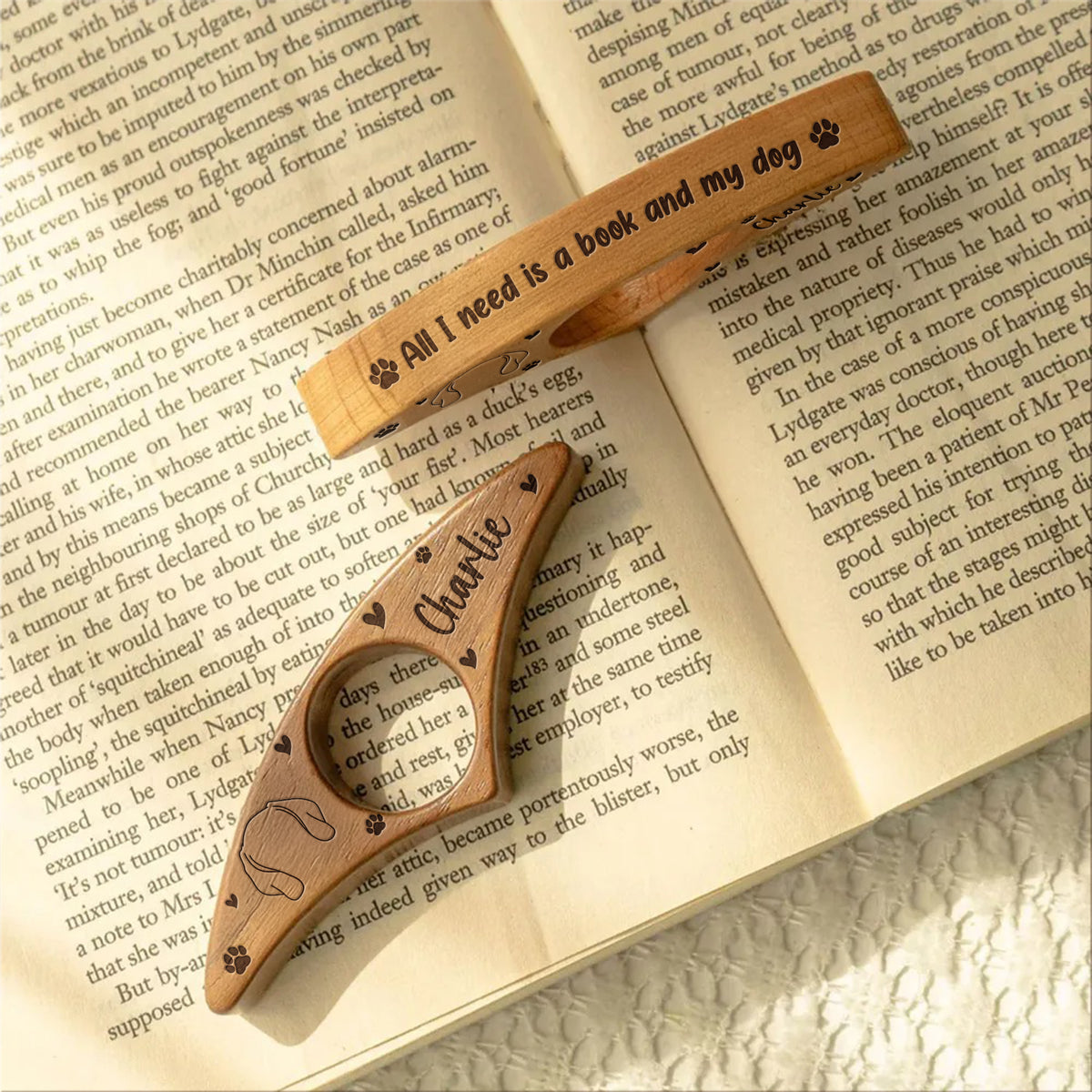 Personalized All I Need Is A Book And My Dog Engraved Book Page Holder TH10 896847