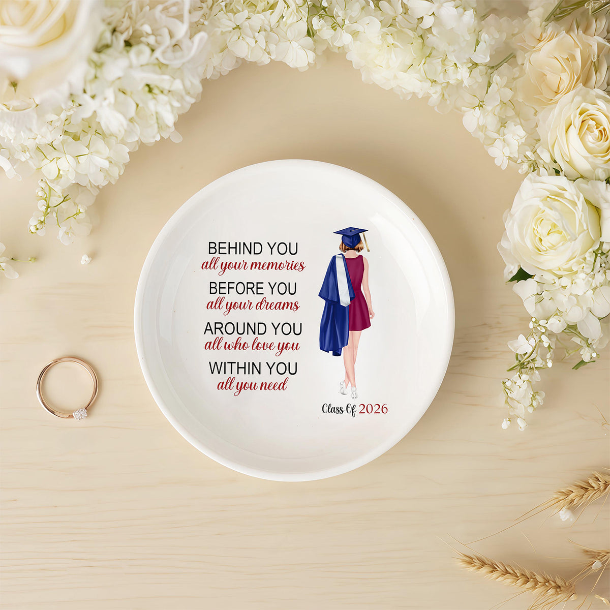 Before You All Your Dreams - Family Personalized Custom Jewelry Dish - Graduation Gift For Family Members, Siblings, Brothers, Sisters 736033