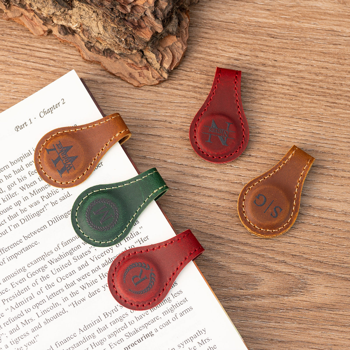 Personalized Leather Magnetic Bookmark TH10 896909