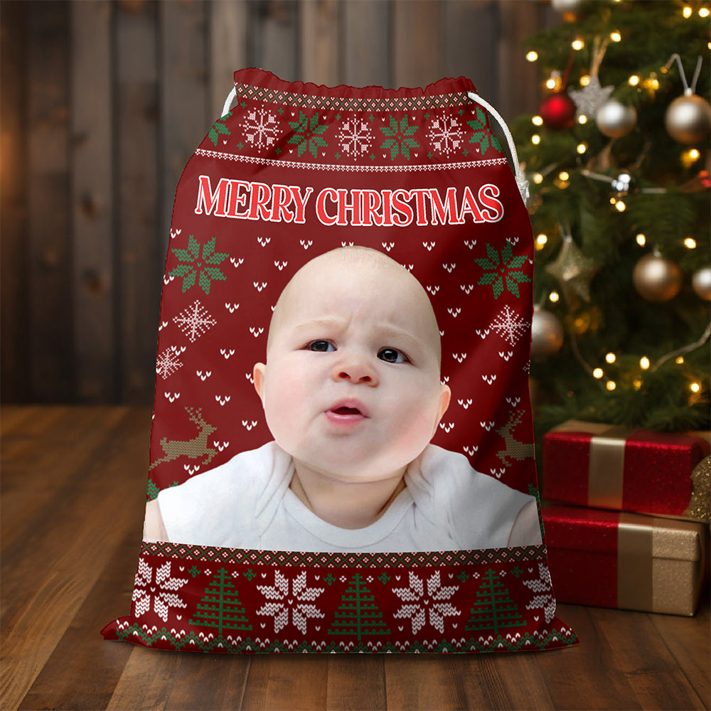 Custom Kid Photo Merry Christmas Gift Bag TH10 896941