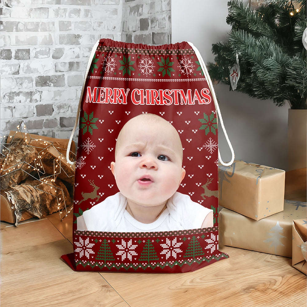 Custom Kid Photo Merry Christmas Gift Bag TH10 896941