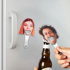 Custom Funny Avatar Face Photo Couple Bottle Opener with Magnet Fridge, Gift For Couple, Valentine's Day HO82 900680