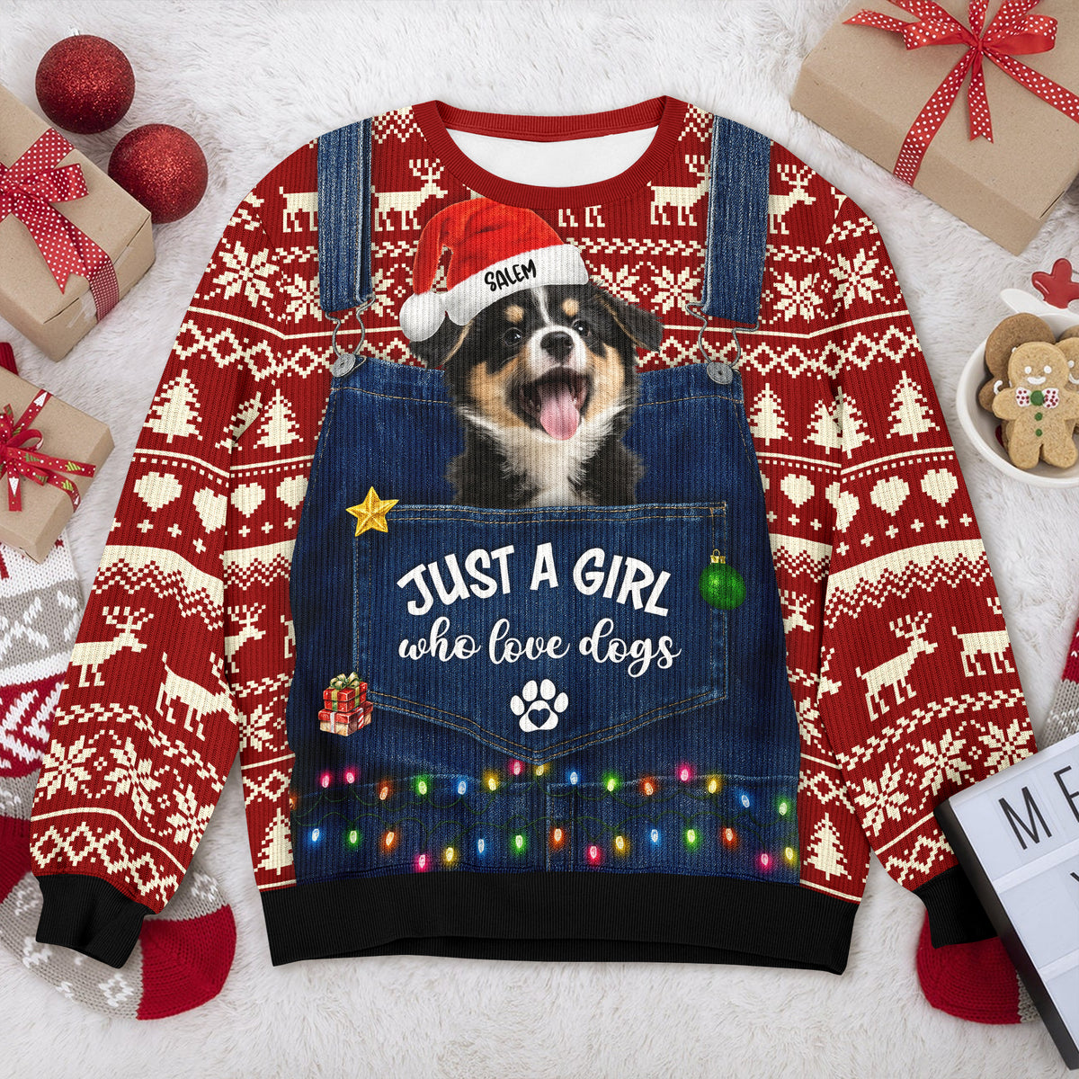 Custom Photo Just A Girl Who Love Dogs Cats Ugly Sweater CH07 899358