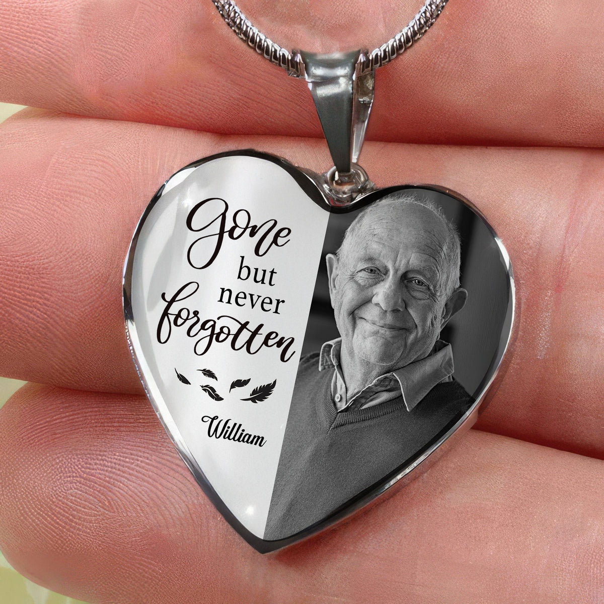 Custom Photo Always In Our Hearts At And Forever Memorial Necklace LM32 897505