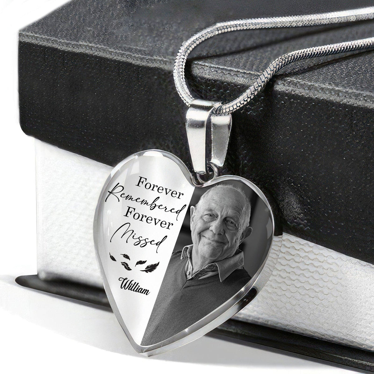 Custom Photo Always In Our Hearts At And Forever Memorial Necklace LM32 897505