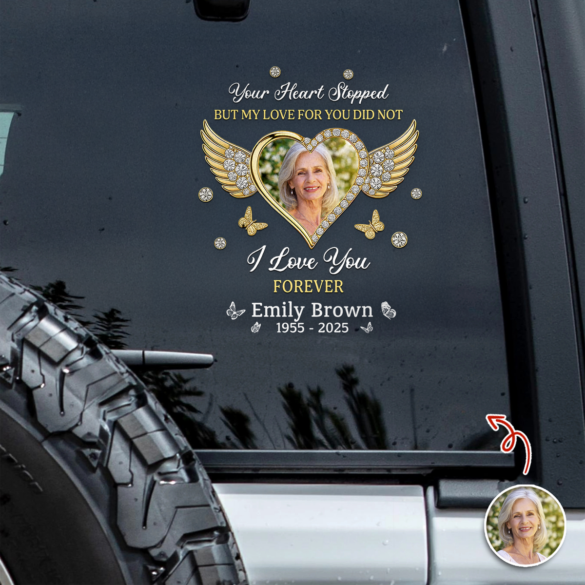 Custom Photo I Love You Forever Memorial Car Sticker HO82 900982