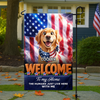 Custom Dog Clipart America Welcome To Our Home Garden Flag TH10 898703