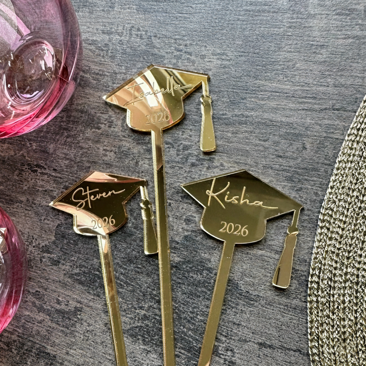 Custom Class Of 2026 Graduation Drink Stirrers, Graduation Decor HO82 901528
