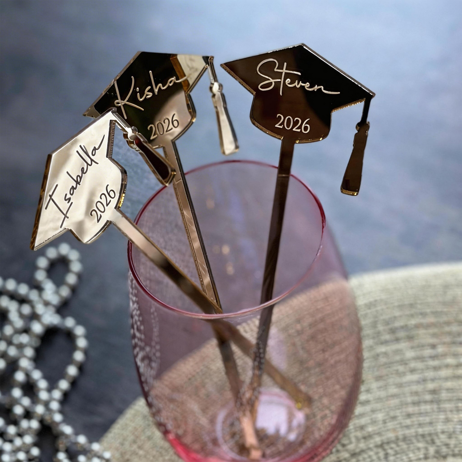 Custom Class Of 2026 Graduation Drink Stirrers, Graduation Decor HO82 901528