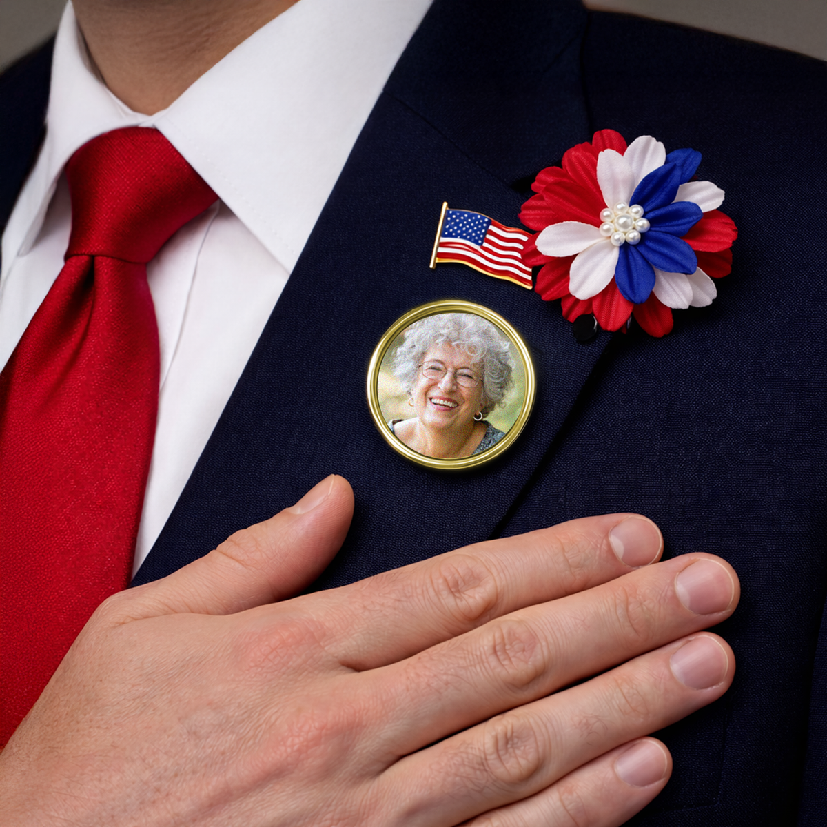Custom Photo Forever In My Heart Memorial Lapel Pin - Gift for Loss of Loved Ones, In Loving Memory, Family Memorial Gifts HO82 901756