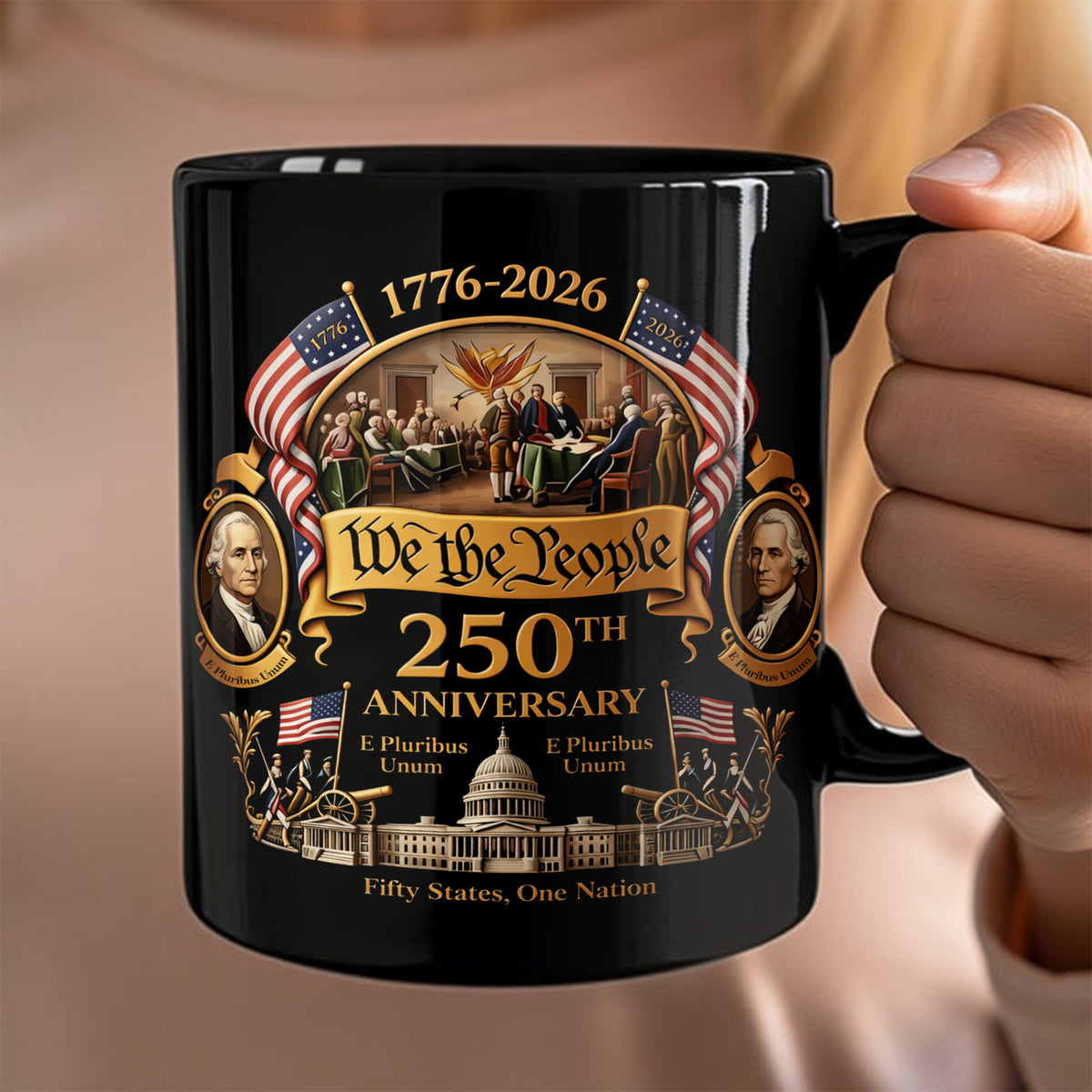 We The People 250 Years America 1776 - 2026 Black Mug TH10 169343