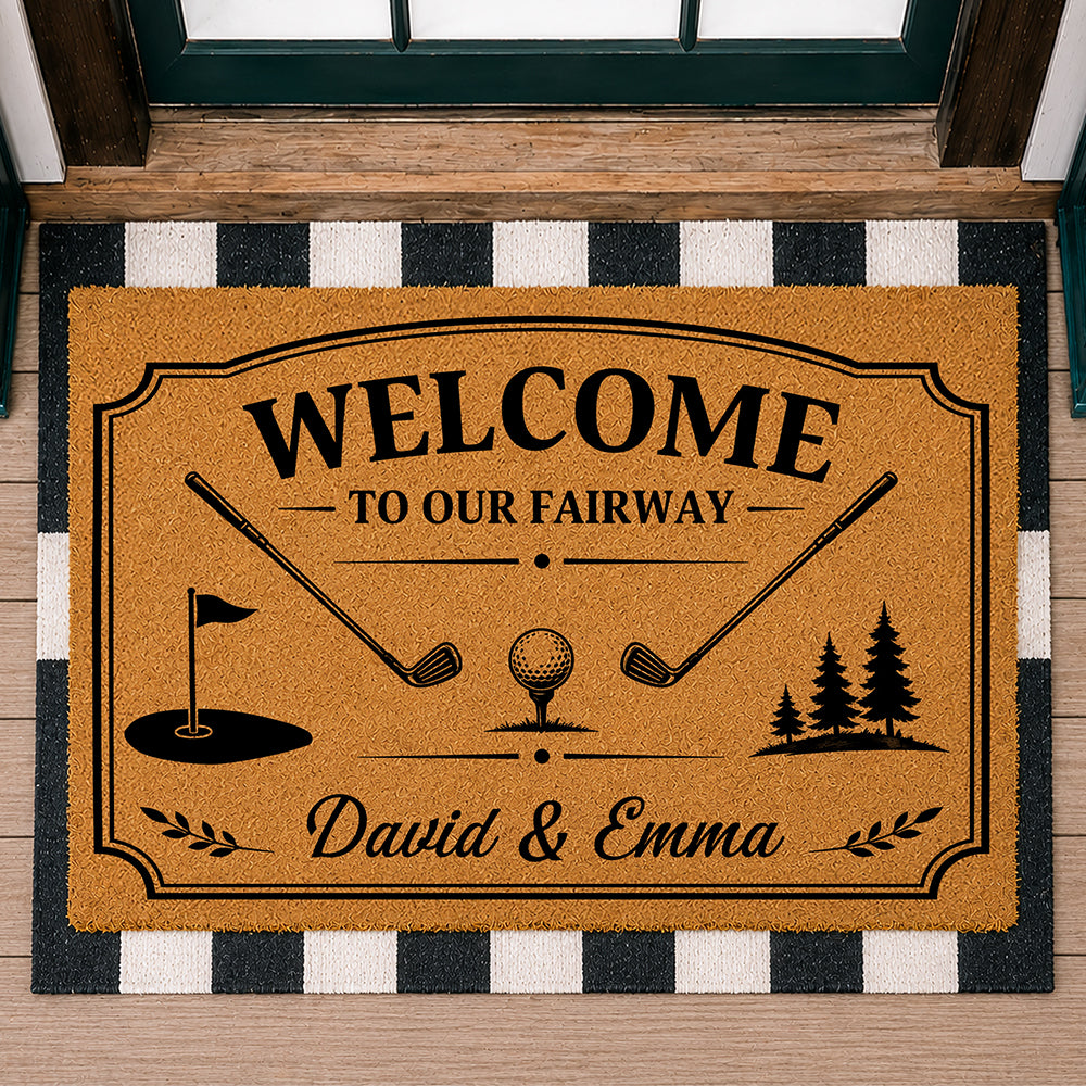 Custom Family Name Welcome To Our Fairway Doormat For Golf Lover TH10 169857