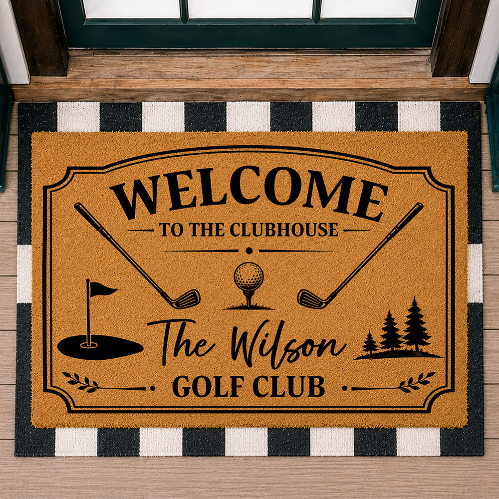 Custom Family Name Welcome To The Clubhouse Doormat For Golf Lover TH10 169861