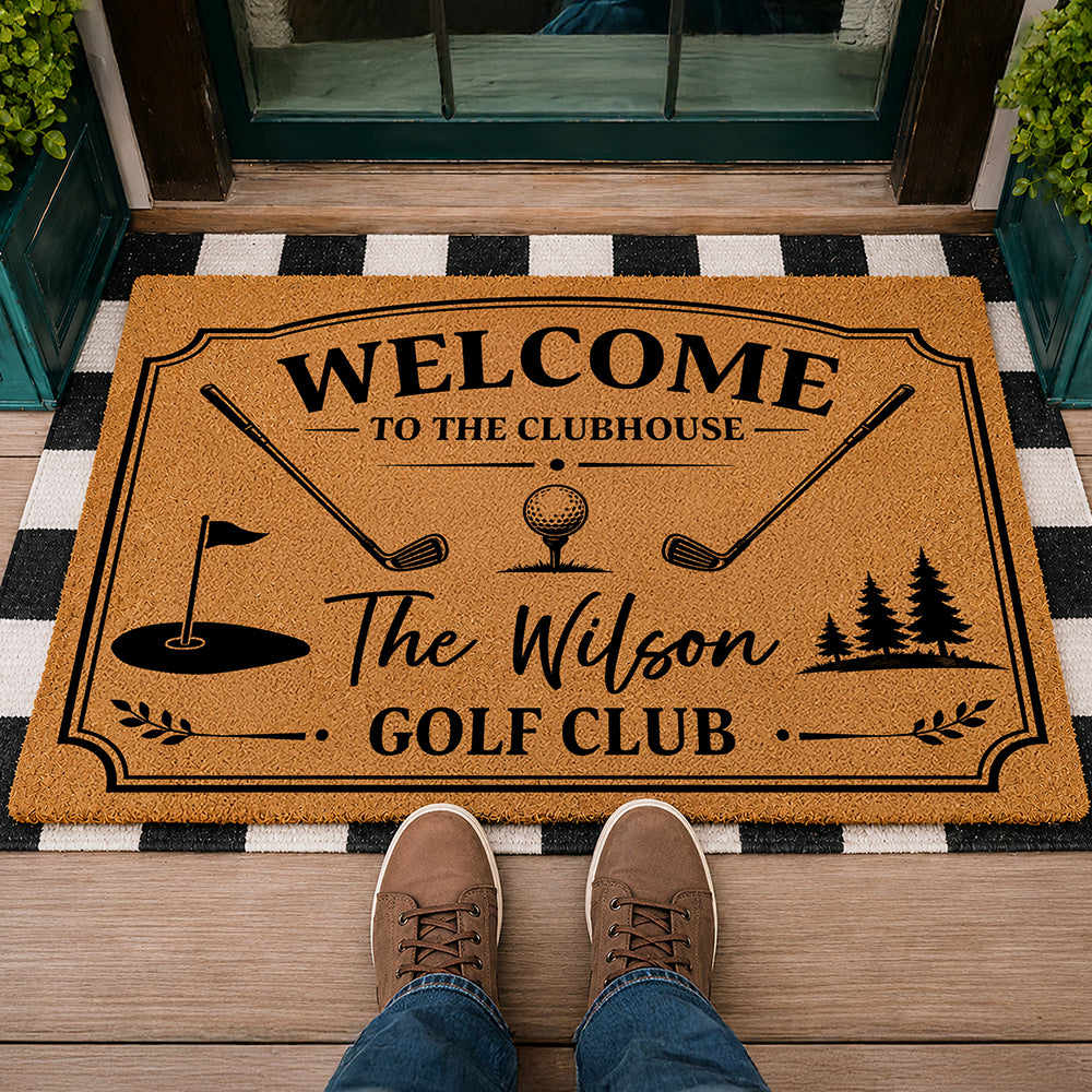 Custom Family Name Welcome To The Clubhouse Doormat For Golf Lover TH10 169861