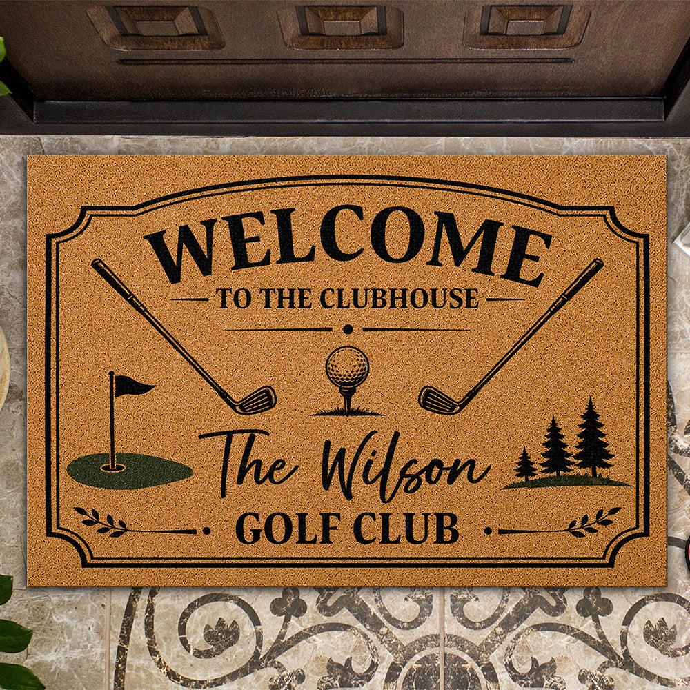 Custom Family Name Welcome To The Clubhouse Doormat For Golf Lover TH10 169861