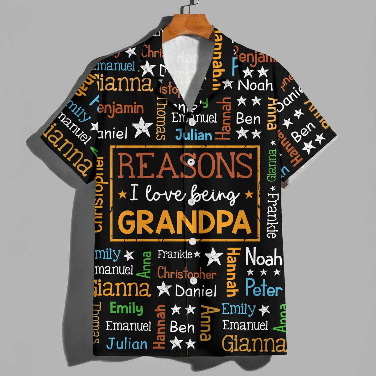 Personalized Kids Name Grandpa Word Art Hawaiian Shirt - Gift For Grandpa, Dad, Father's Day HO82 902486