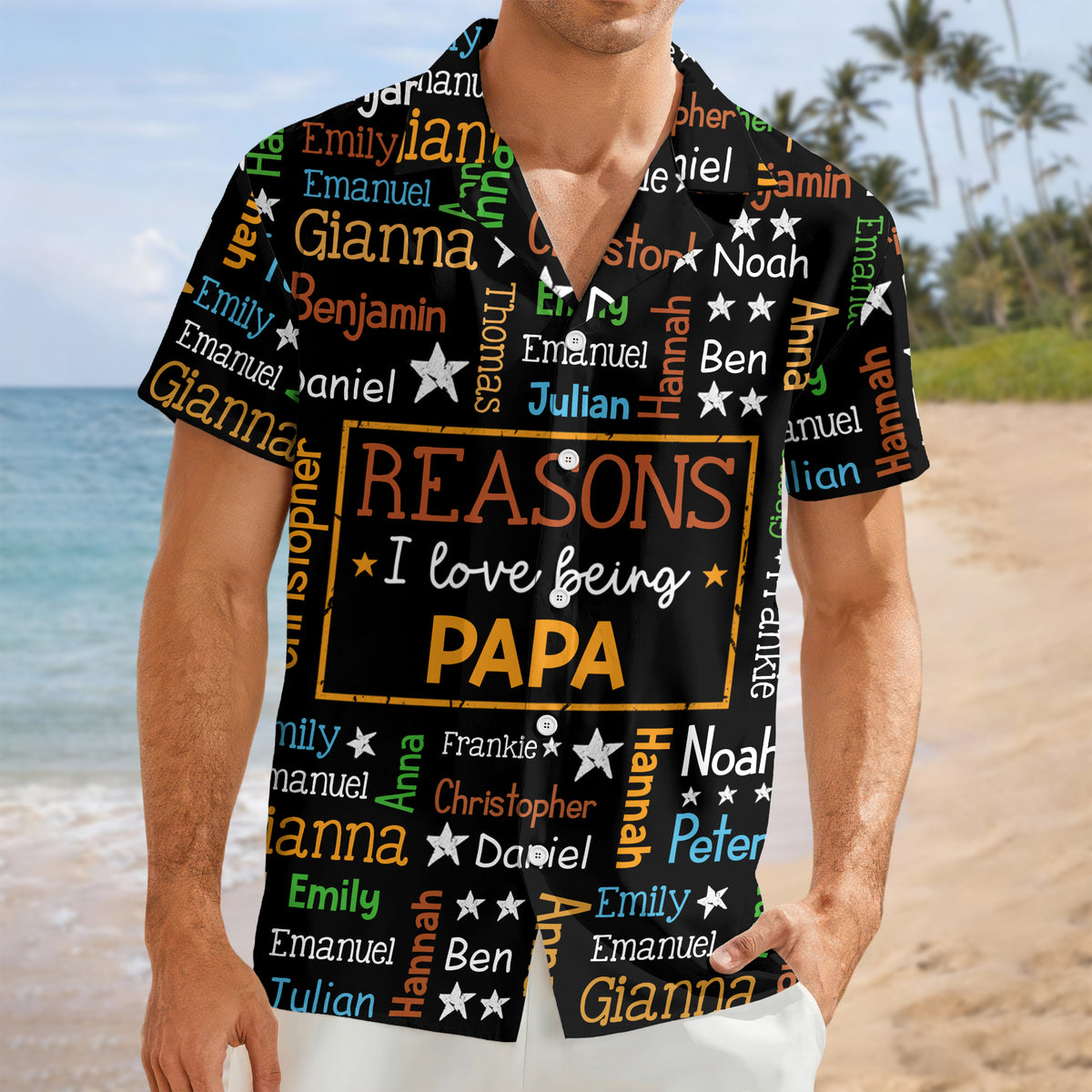 Personalized Kids Name Grandpa Word Art Hawaiian Shirt - Gift For Grandpa, Dad, Father's Day HO82 902486