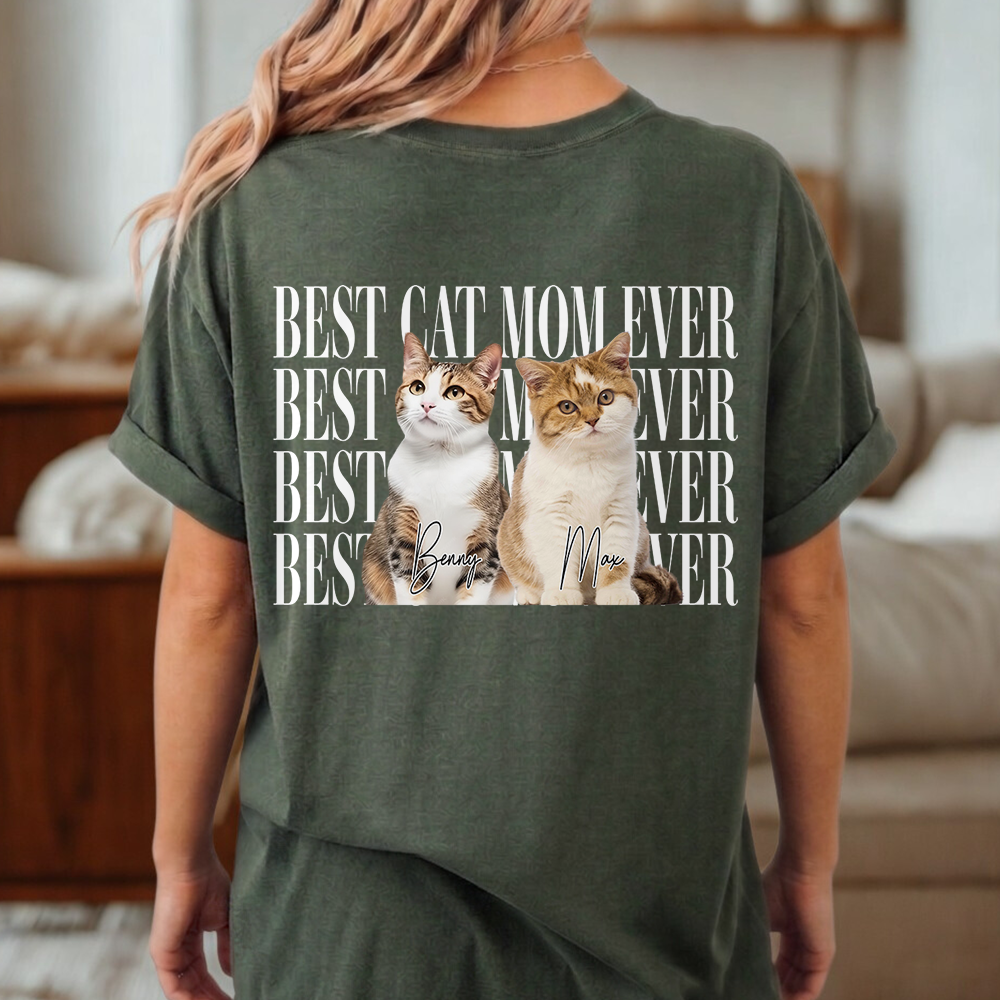Custom Vintage Photo Best Dog Dad Ever, Best Cat Dad Ever Comfort Shirt Back CH07 911532