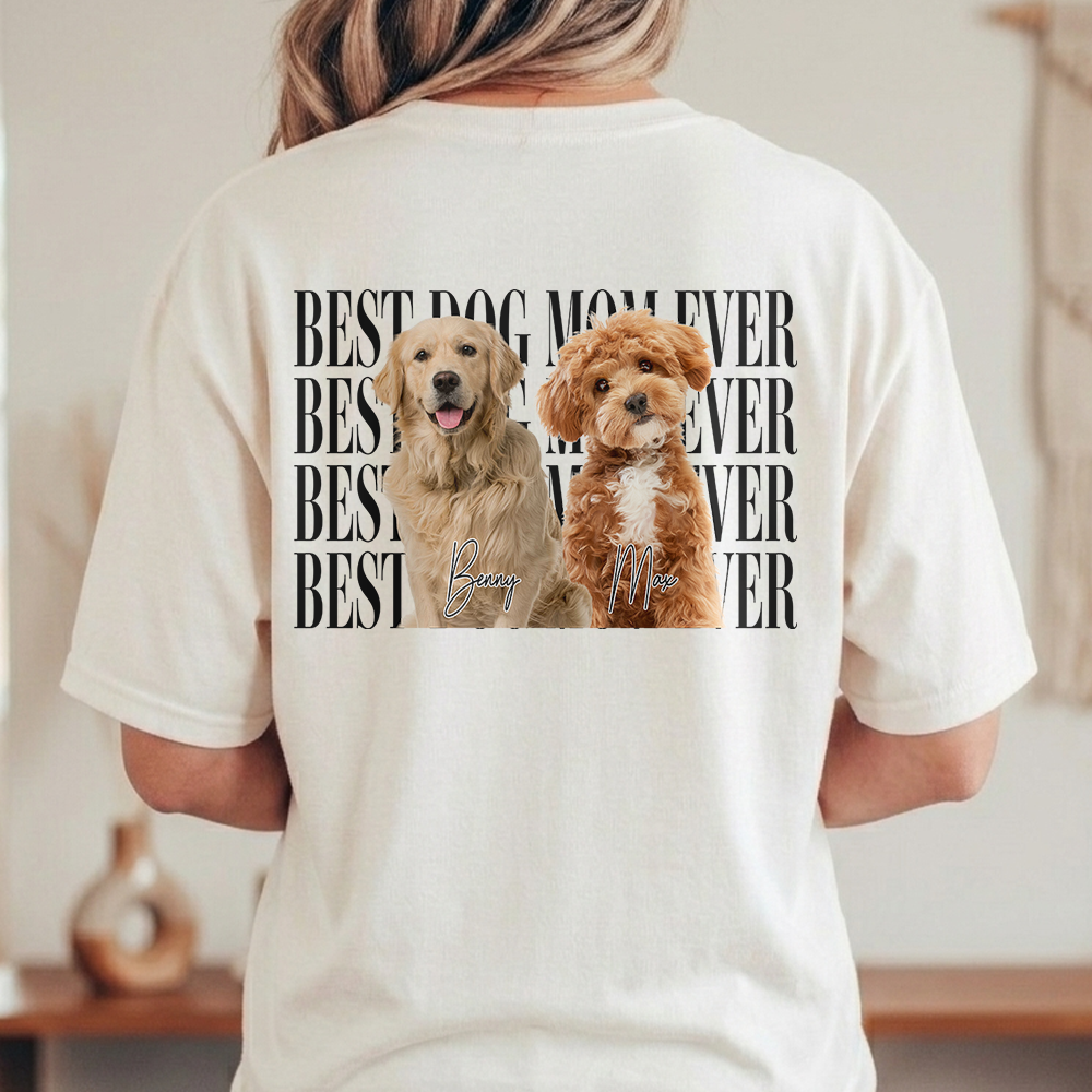 Custom Vintage Photo Best Dog Dad Ever, Best Cat Dad Ever Comfort Shirt Back CH07 911532