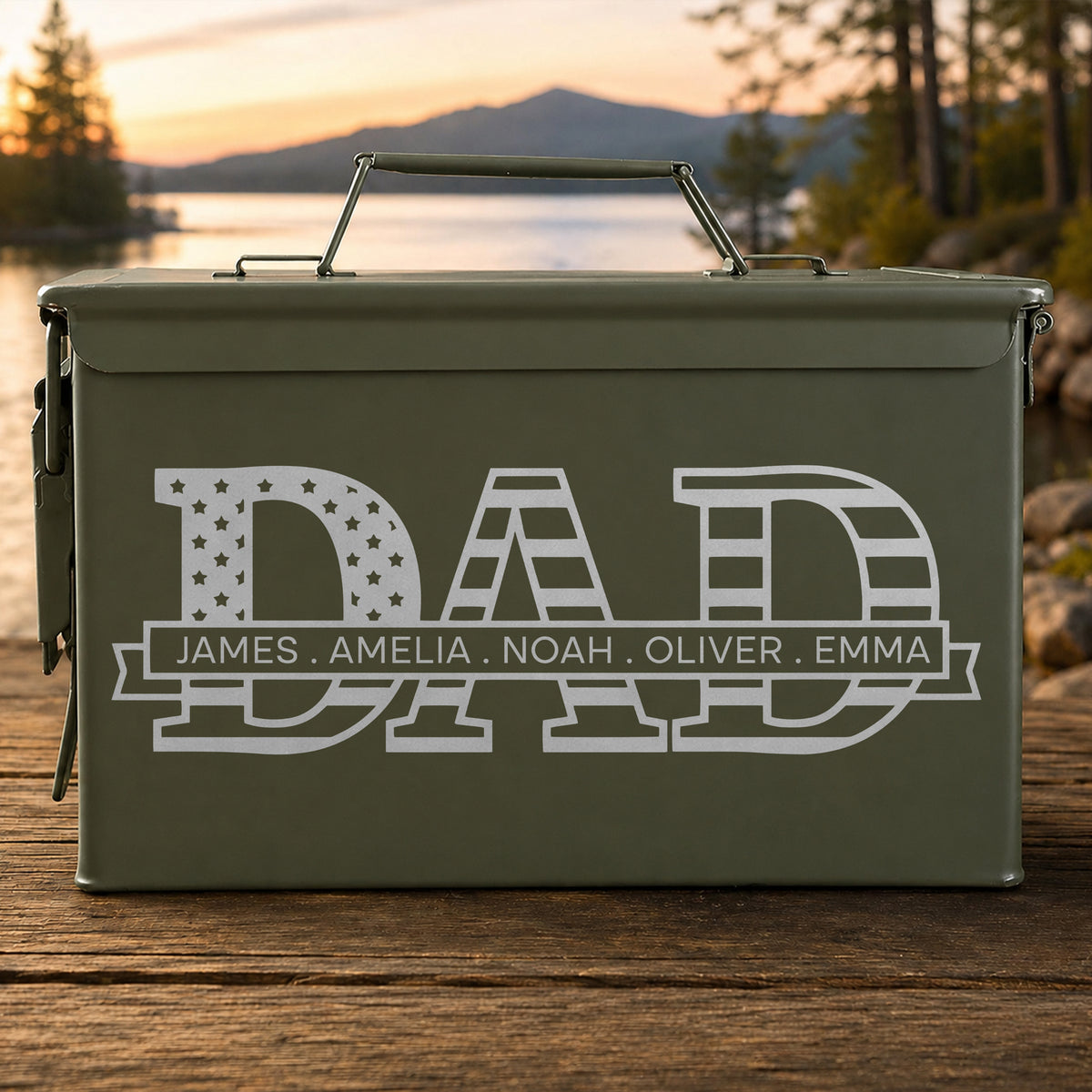 Personalized Kid Name With Dad Ammo Box, Father's Day Gifts, Gifts for Him, Dad Gifts, Gifts for Men, Personalized Gifts for Dad HO82 902656