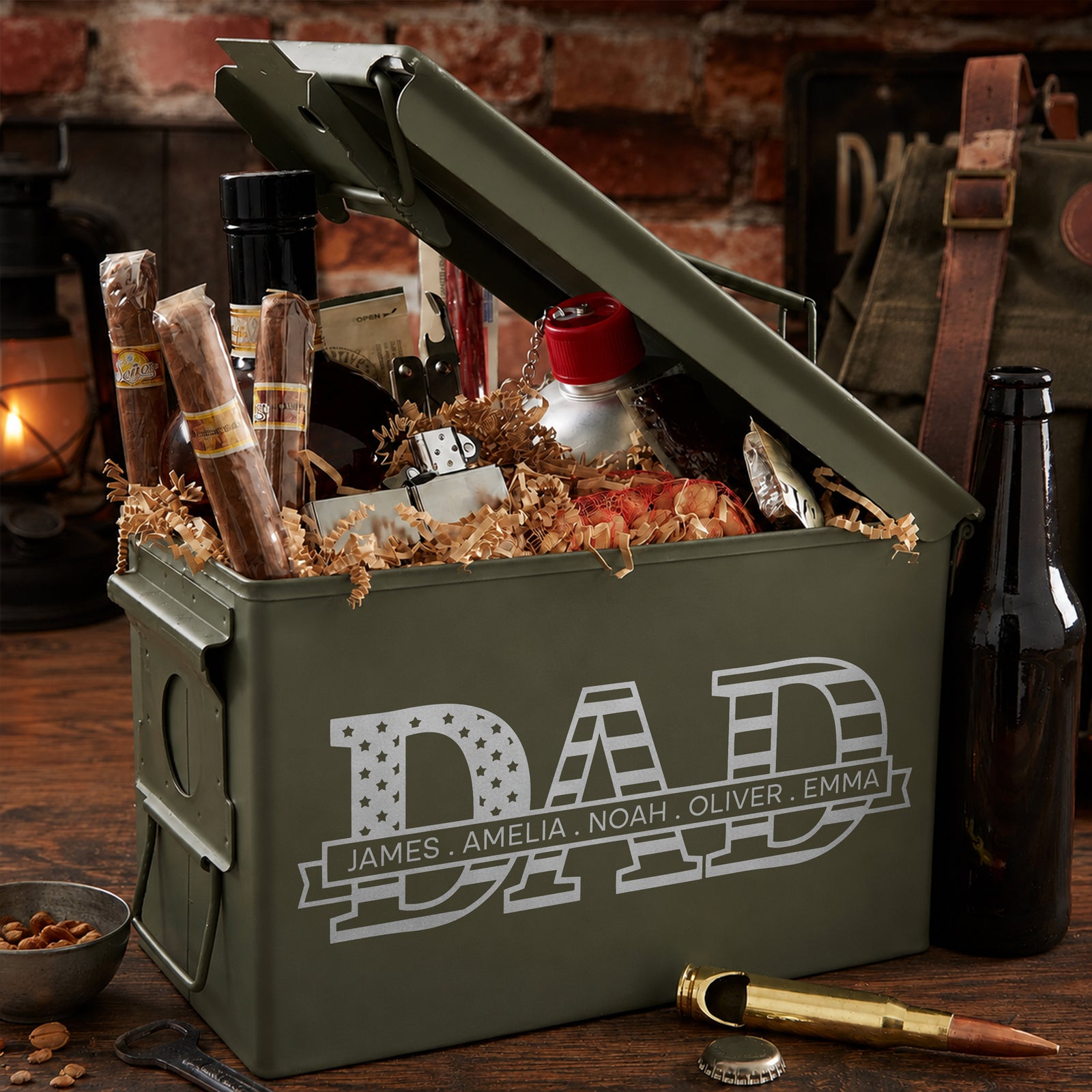 Personalized Kid Name With Dad Ammo Box, Father's Day Gifts, Gifts for Him, Dad Gifts, Gifts for Men, Personalized Gifts for Dad HO82 902656