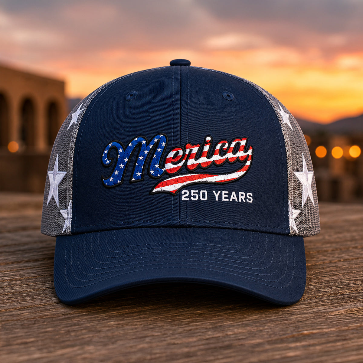 Merica 250 Years USA Patriotic Embroidered Trucker Hat HO82 902718