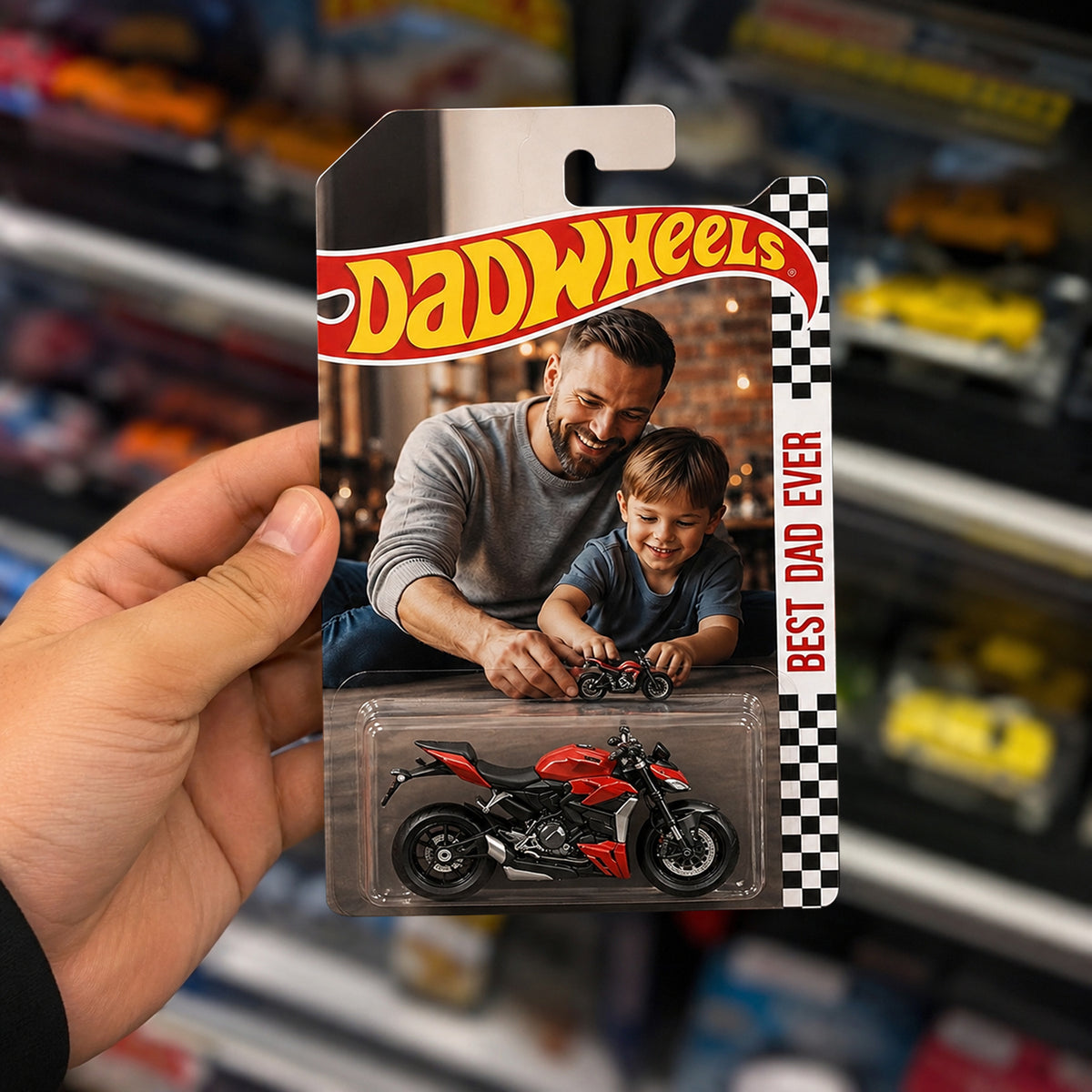 Personalized Dad Wheels Packaging for Dad, Father's Day, Motorcycle Collector Gift HO82 902750