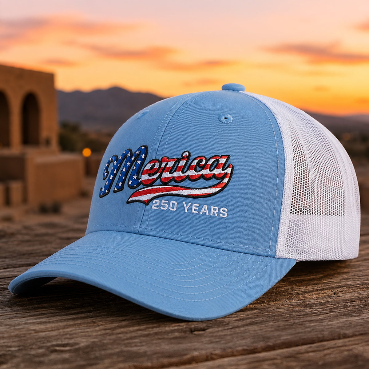 Merica 250 Years USA Patriotic Embroidered Trucker Hat HO82 902718