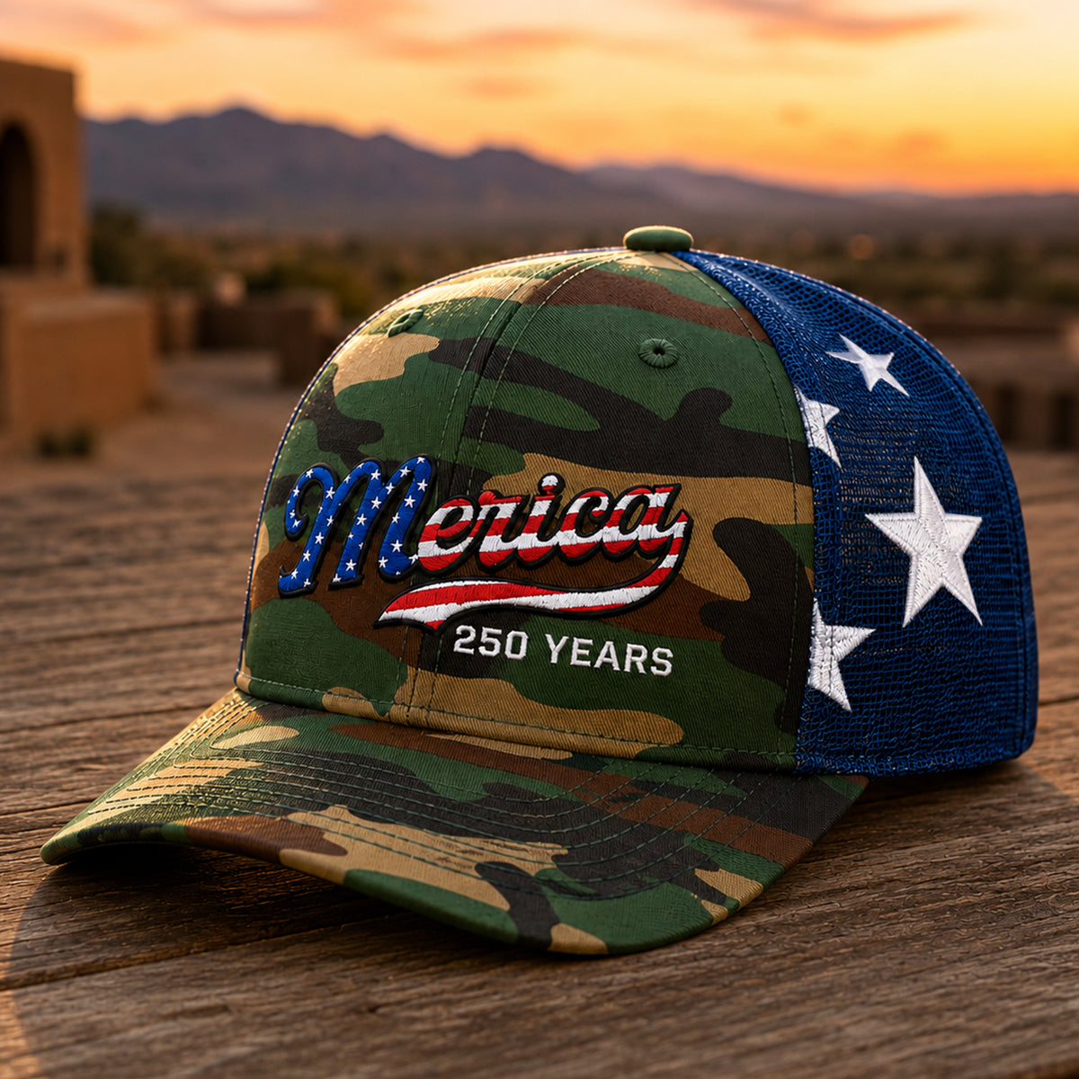 Merica 250 Years USA Patriotic Embroidered Trucker Hat HO82 902718