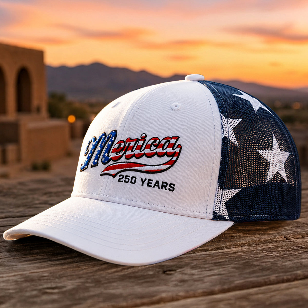 Merica 250 Years USA Patriotic Embroidered Trucker Hat HO82 902718
